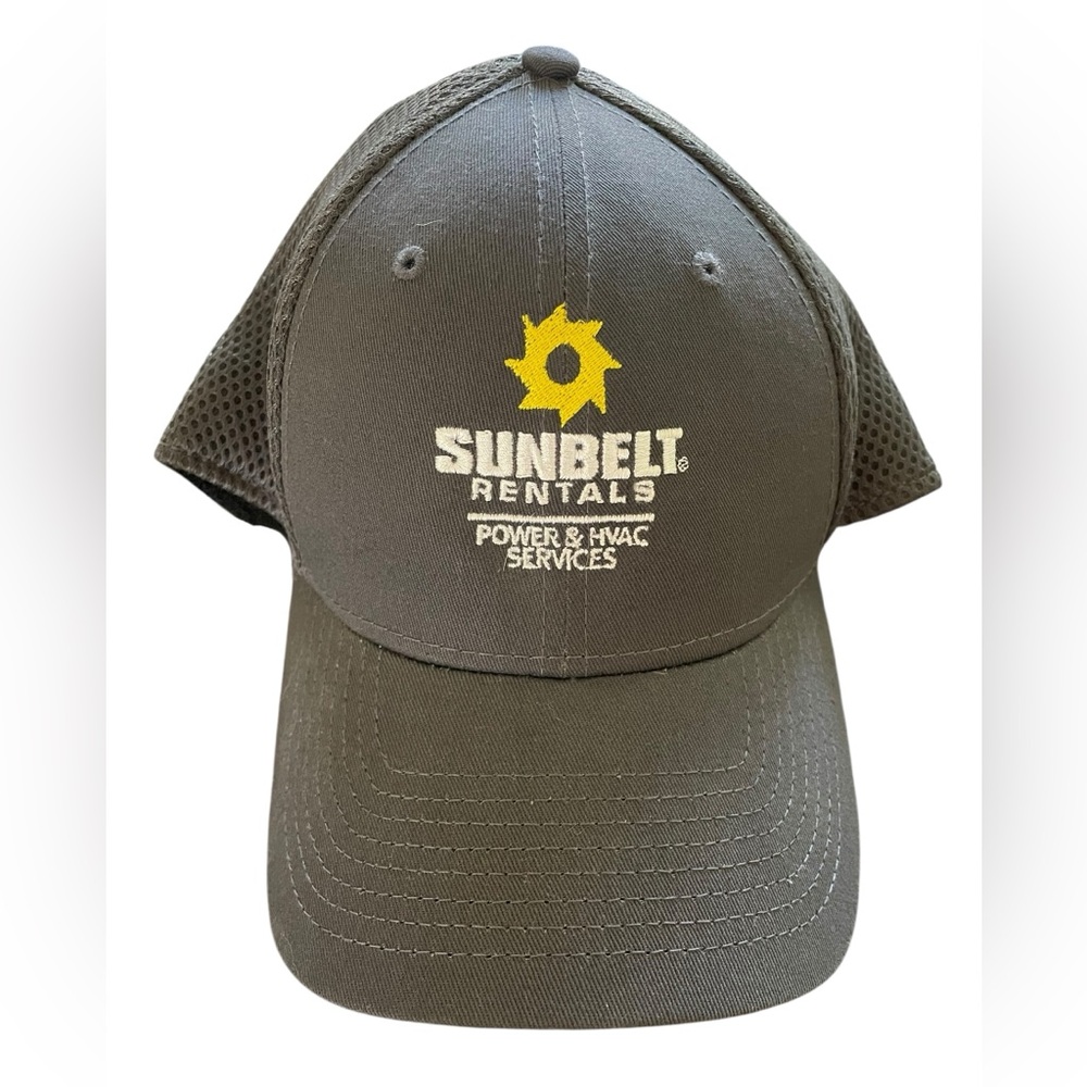 NEW ERA “SUNBELT RENTALS” FITTED BASEBALL CAP Dark Grey White Yellow Size L /XL